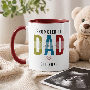 Taza Ascendido a Papá Primer Día del Padre Personaliz