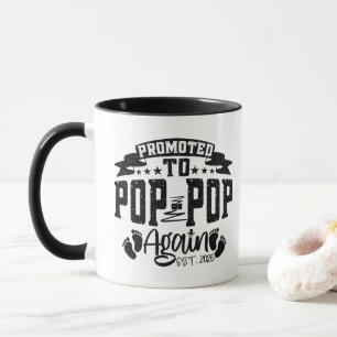 Taza Ascendido a Pop Pop de nuevo Est 2025 Divertido Ab