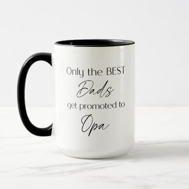 Taza Ascendido a regalo de abuelo de Opa | Nuevo abuelo (Izquierda)