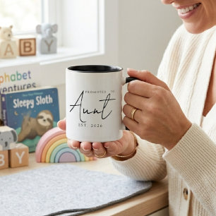 Taza Ascendido a Tía Elegante EST Año Script