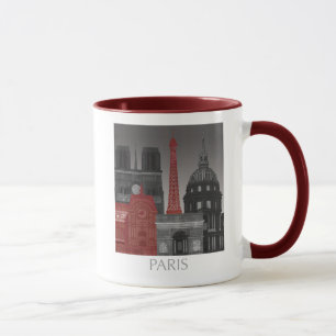 Taza Ascensos de París por la noche - Rojo