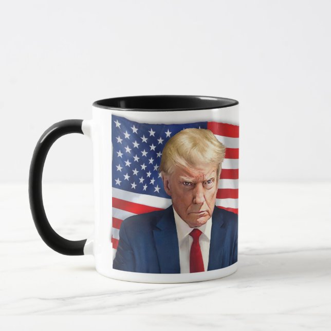 Taza Asesinan a Trump con bandera estadounidense (Izquierda)