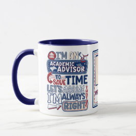 Taza Asesor académico divertido siempre correcto