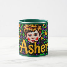ASHER ~ GLOSSY Sequin Picture ~ Mug