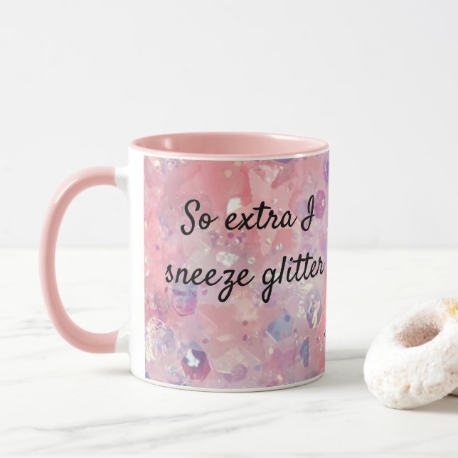 Taza Así que además estornudo regalo Purpurina por su c (Con donut)