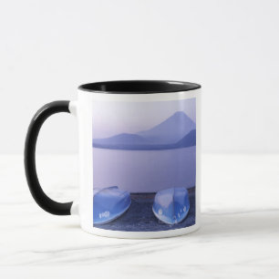 Taza Asia, Japón, Yamanashi, Barcas en el lago Motosu
