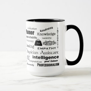 Taza Asistente del médico: Nube de palabras/Negro