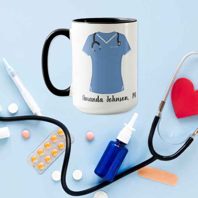 Taza Asistente médico personalizado PA azul matorrales (Subido por el creador)