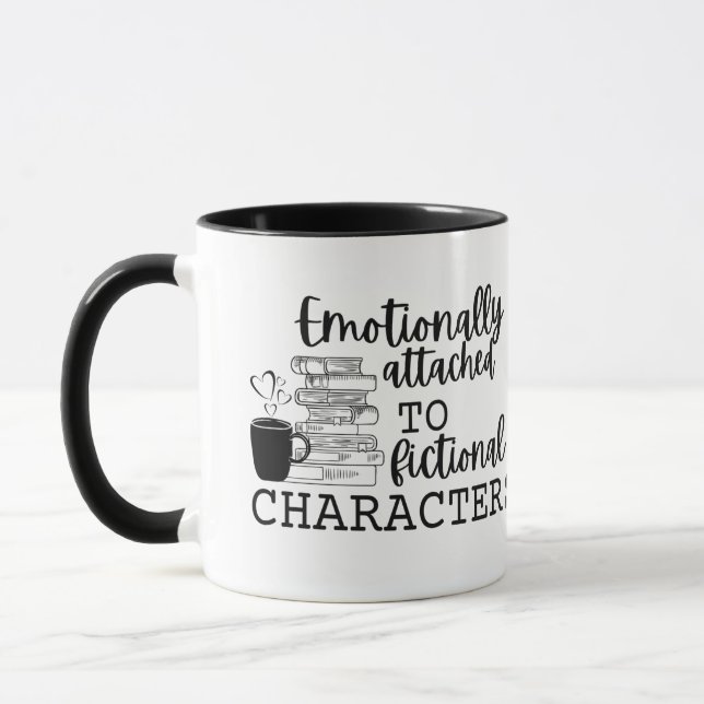 Taza "Asociado emocionalmente a personajes ficticios" (Izquierda)