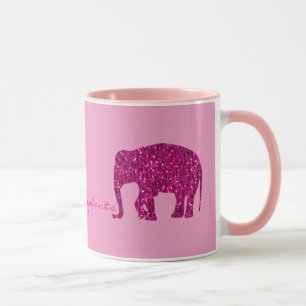 Taza Asombrosamente rosa Elefante chispas en rosa