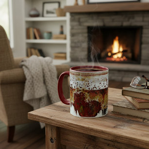 Taza Aspecto de gres con goteo de pintura