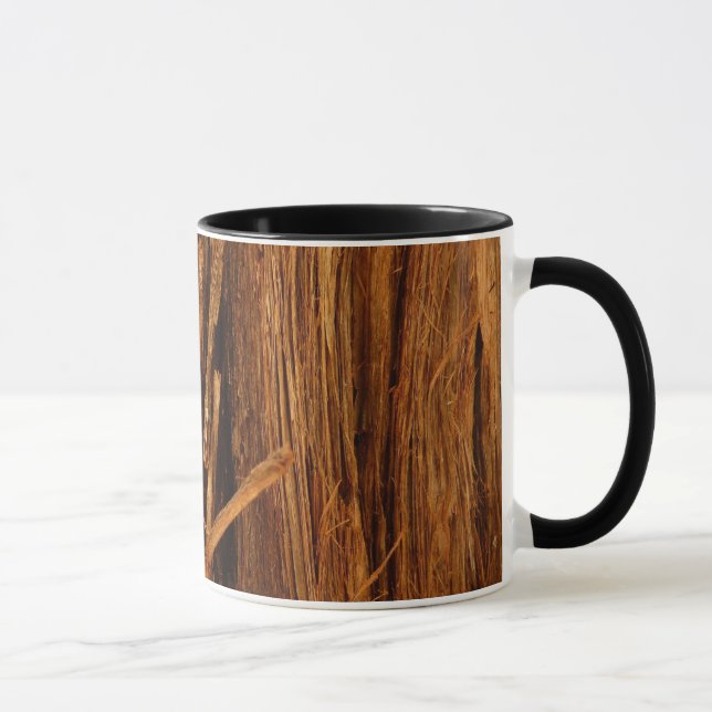 Taza Aspecto de la corteza de madera con textura de ced (Derecha)