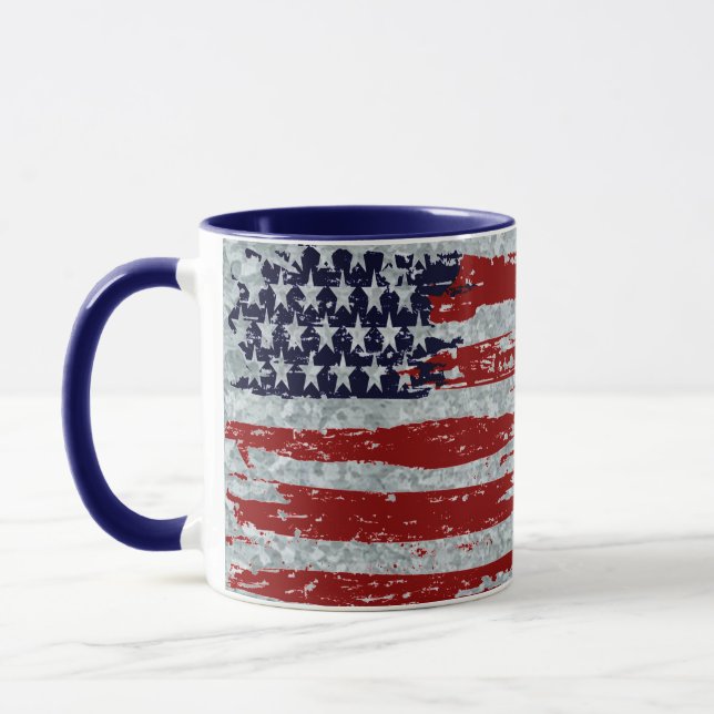 Taza Aspecto metalizado galvanizado y bandera (Izquierda)