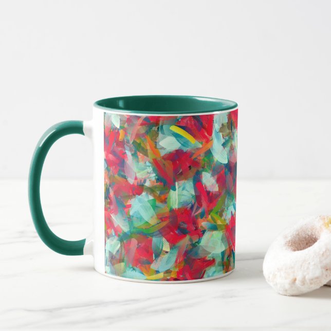 Taza Astración de amarillo amarillo azul verde rojo (Con donut)