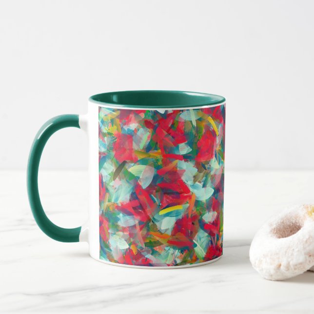 Taza Astración de amarillo amarillo azul verde rojo (Con donut)