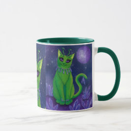 Taza astral del arte del gato del espacio de la