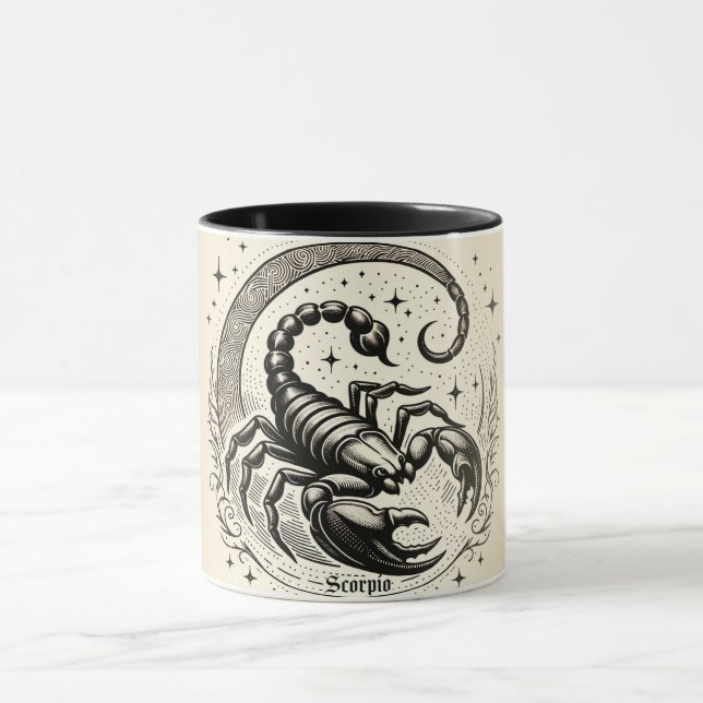 Taza Astrología de la Luna Creciente Escorpión Zodiaco  (Centro)