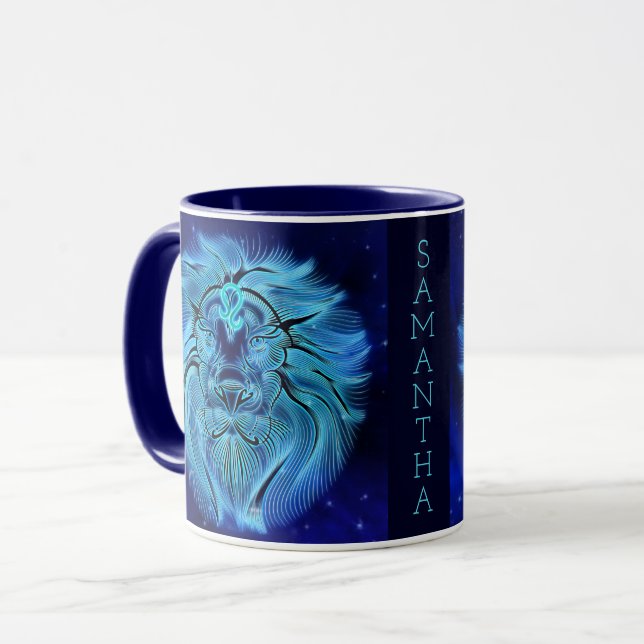 Taza Astrología de Leo Zodiac Horoscopio León Celeste A (Anverso izquierdo)