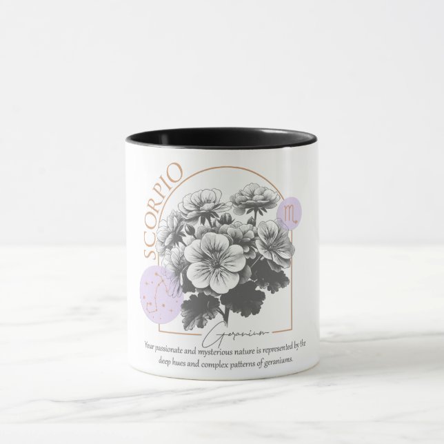 Taza Astrología/Escorpio Rótulo zodiaco Flor Geranium (Centro)