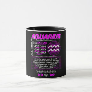 Taza Astrología/ Rótulo zodiaco/ acuario