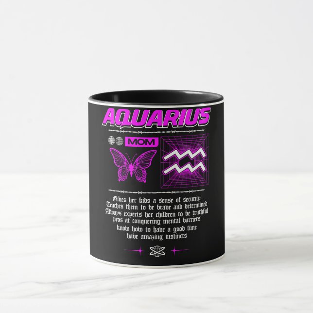 Taza Astrología/ Rótulo zodiaco/ acuario (Centro)