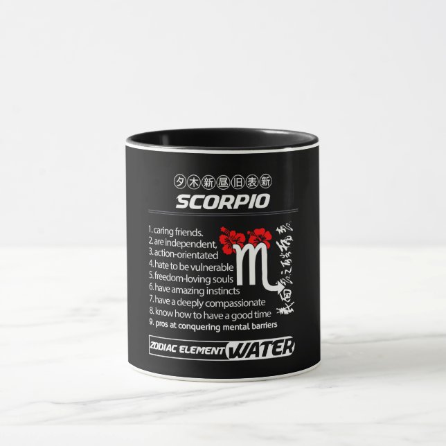 Taza Astrología/ Rótulo Zodiaco//Escorpio (Centro)