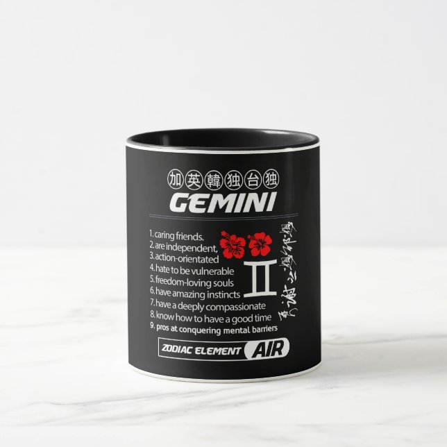 Taza Astrología/ Rótulo zodiaco/Gemini (Centro)