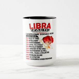 Taza Astrología/ Rótulo Zodiaco/ Hechos de Libra