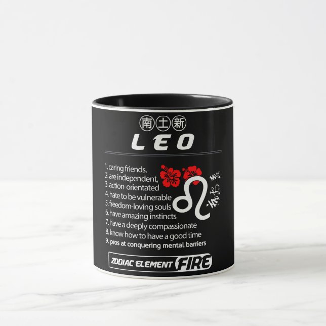 Taza Astrología/ Rótulo Zodiaco//Leo (Centro)