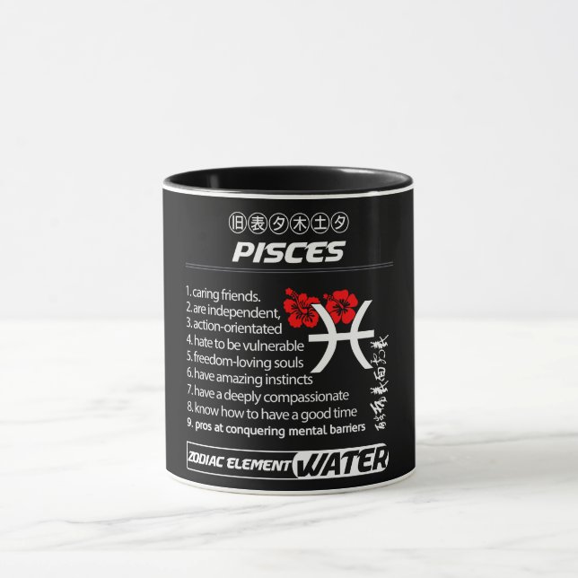Taza Astrología/ Rótulo Zodiaco/Pisces (Centro)