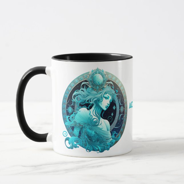 Taza Astrología Zodiac personalizada Alarma de Aquarius (Izquierda)