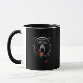 Taza Astronaut Bear with Neon Paint Drips Cosmic Animal