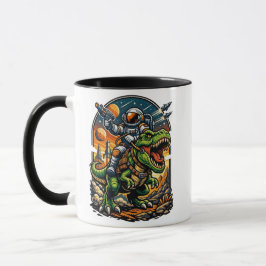 Taza Astronaut Riding a T-Rex – Epic Space Dinosaur