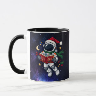 Taza Astronauta de Navidad cantando villancicos en el e