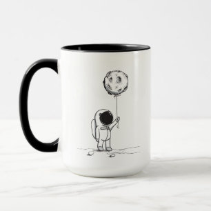 Taza Astronauta en el espacio con globo lunar cosmos es