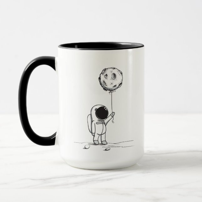 Taza Astronauta en el espacio con globo lunar cosmos es (Izquierda)
