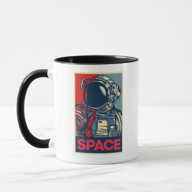 Taza Astronauta Espacial Moderno Colorido (Izquierda)