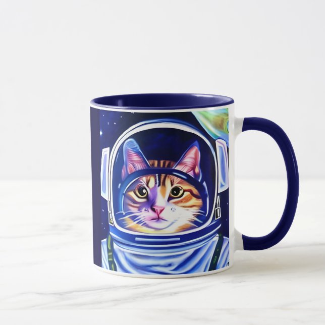 Taza Astronauta gato en el espacio  (Derecha)