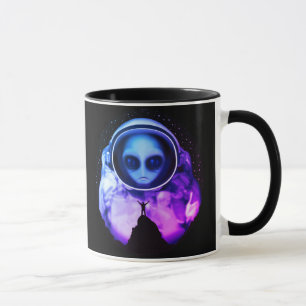 Taza Astronauta retro alienígena