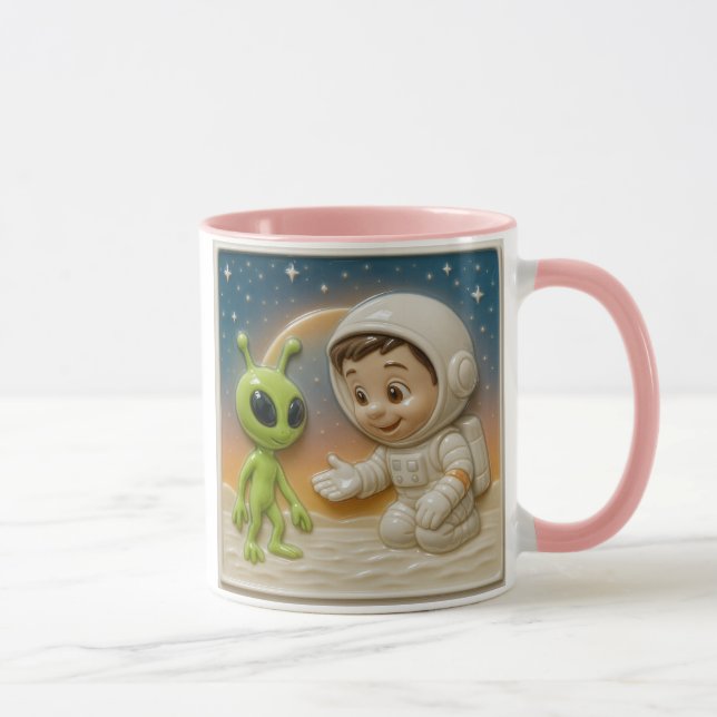 Taza astronaute et alien mignon (Derecha)