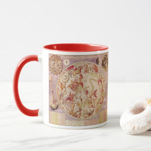 Taza Astronomía antigua, mapa celestial de Carel Allard