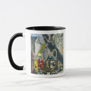 Taza Astrónomos que miran a través de un telescopio,