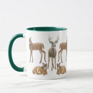 Taza atada blanco del campanero de los ciervos
