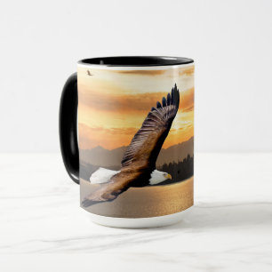 Taza Atardecer de águila calva sobre Bella Artes de los