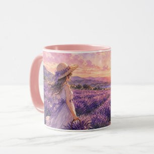 Taza Atardecer en Campo de Lavanda