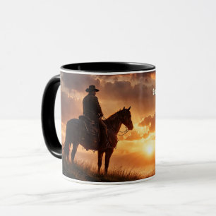 Taza Atardecer Hermoso del Oeste Vaquero