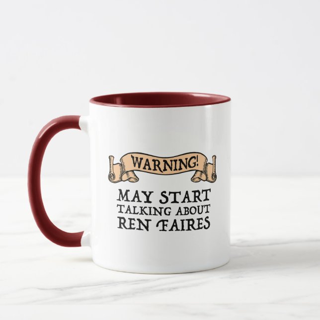 Taza ¡Atención! Que empiece a hablar de Ren Faires (Izquierda)