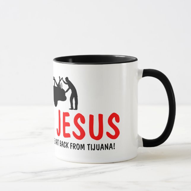 Taza Ateo divertido encontré a Jesús (Derecha)