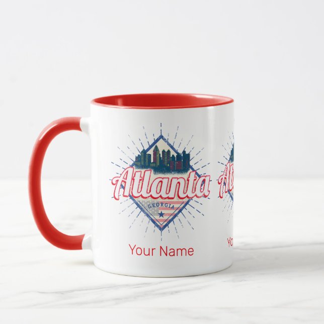 Taza Atlanta Georgia Estados Unidos Retro Skyline (Izquierda)