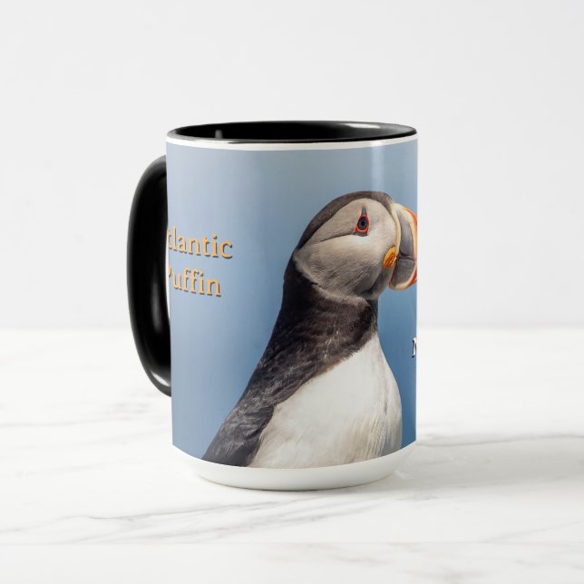 Taza Atlantic Puffin – Machias Seal Island Maine Coffee (Anverso izquierdo)